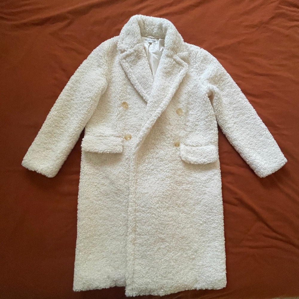 Miss Selfridge Midi/Longline Borg Coat